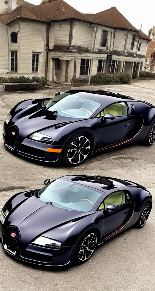 Image similar to just got this really sweet deal on a bugatti. # grindset, amateaur phone photo