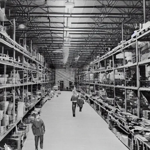 Image similar to scientists discovering a advanced ufo in a warehouse in 1 9 7 0, black and white, hyper realistic, 4 k, highly ornate intricate details, sharp image, incredible detail,