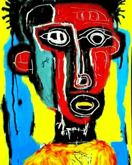 Prompt: stunning realistic portrait painting of a african dolls by jean - michel basquiat