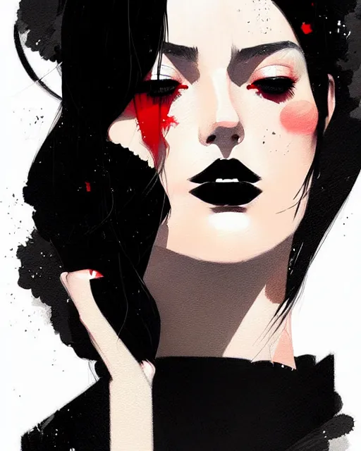 Image similar to a ultradetailed beautiful portrait panting of a stylish woman in a black dress, by conrad roset, greg rutkowski and makoto shinkai trending on artstation