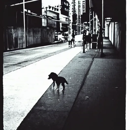 Image similar to the stray dog, by daido moriyama,