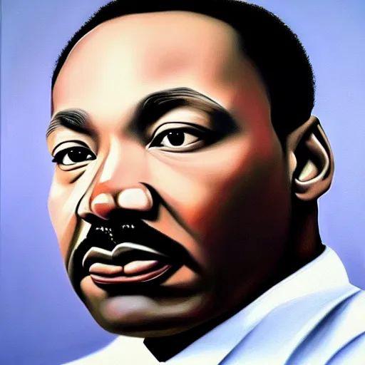 Image similar to hyper realistic oil painting martin luther king in the style of caravaggio