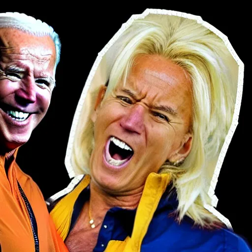 Image similar to joe biden as super saiyan goku