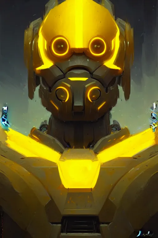 Prompt: portrait Keetongu bionicle cyclops cyclops cyclops cyclops yellow by Greg Rutkowski