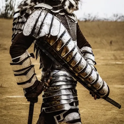 Image similar to photo of a warrior with tiger armour