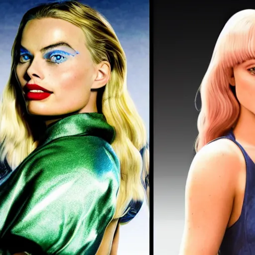 Image similar to Margot Robbie as a character in Street fighter 6 4k ultra high quality