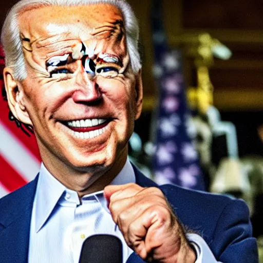 Image similar to joe biden tripping on acid