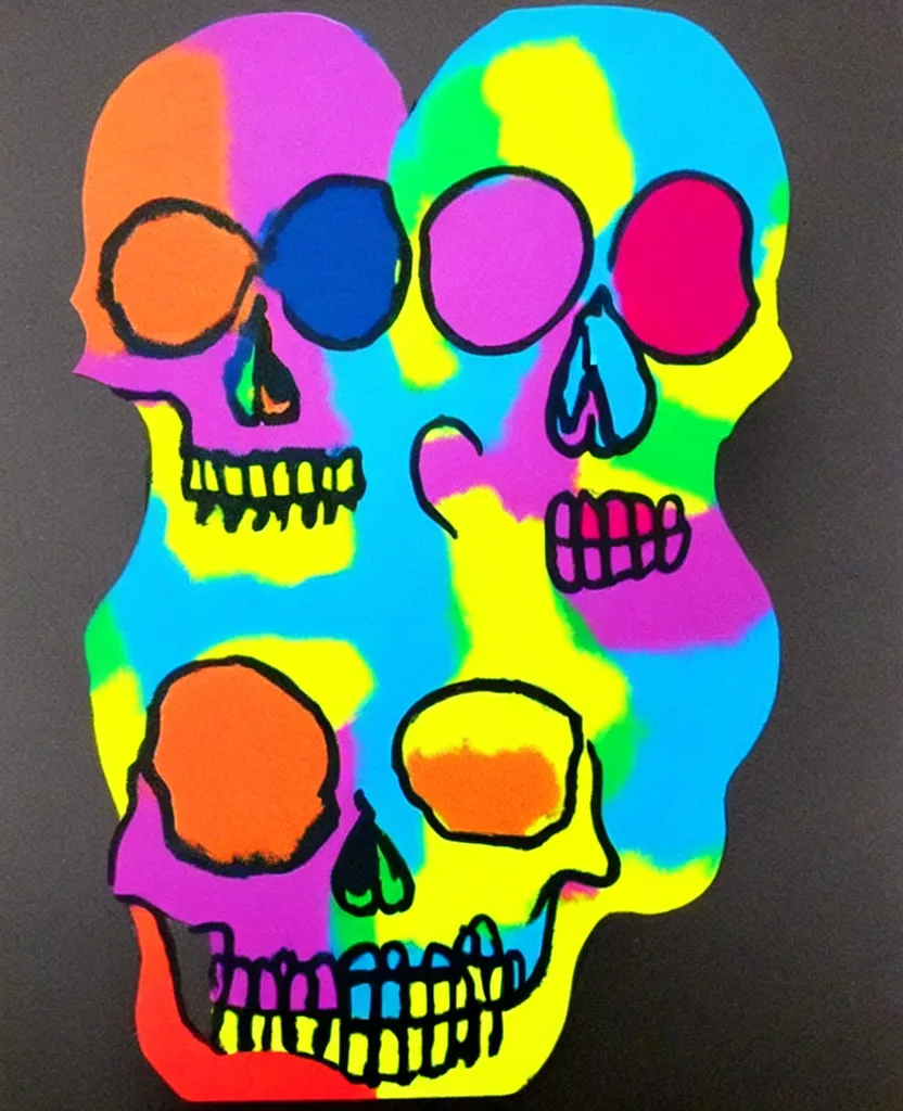 Prompt: rainbow skull art toy vinyl resin handmade pop art brutalist style picasso andy warhol bad art surreal new york basquiat