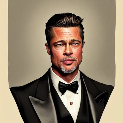 brad pitt wearing a tuxedo, portrait, highly detailed, | Stable ...