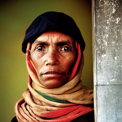 Image similar to this person is a leader, portrait photograph, by steve mccurry