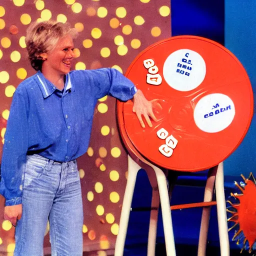 Prompt: 1 9 9 0 game show, wheel or no wheel