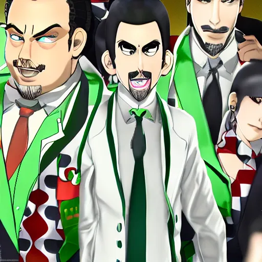 Prompt: render of borat in the danganronpa art style