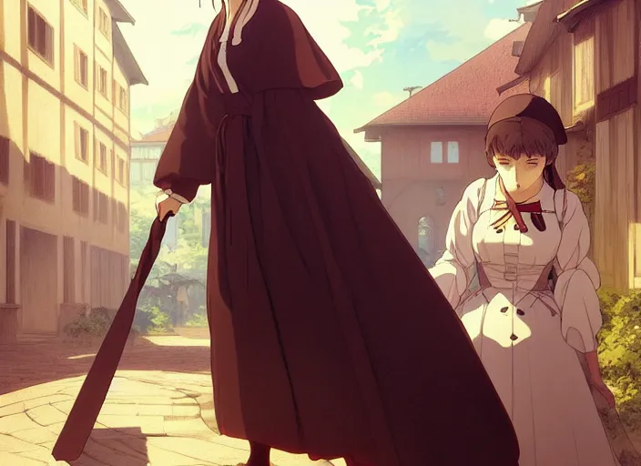 Prompt: germany 1 8 5 1, 3 1 year old florence nightingale, studying nursing at a christian school for women in germany., finely detailed perfect art, gapmoe yandere grimdark, trending on pixiv fanbox, painted by greg rutkowski makoto shinkai takashi takeuchi studio ghibli