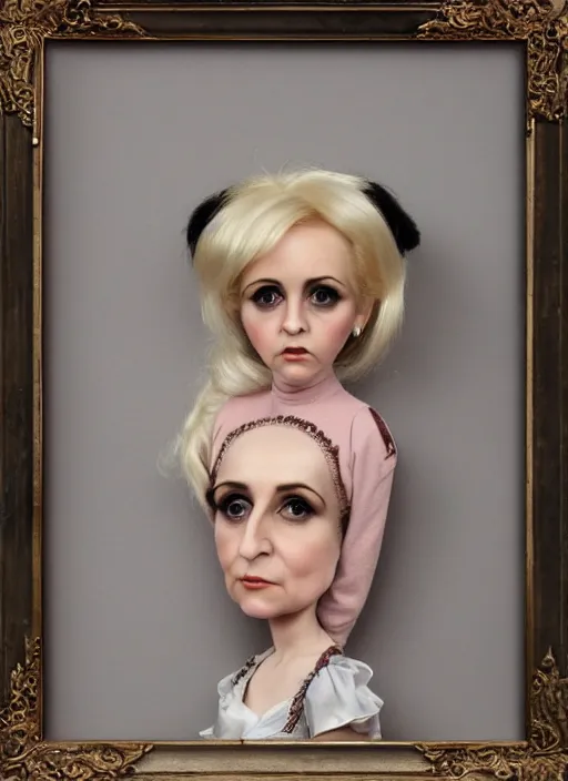 Prompt: young barbara windsor as a mark ryden doll, detailed digital art, trending on Artstation