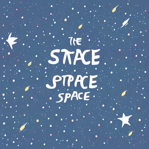 Image similar to the word space with characters composed by small particles like stars in the night