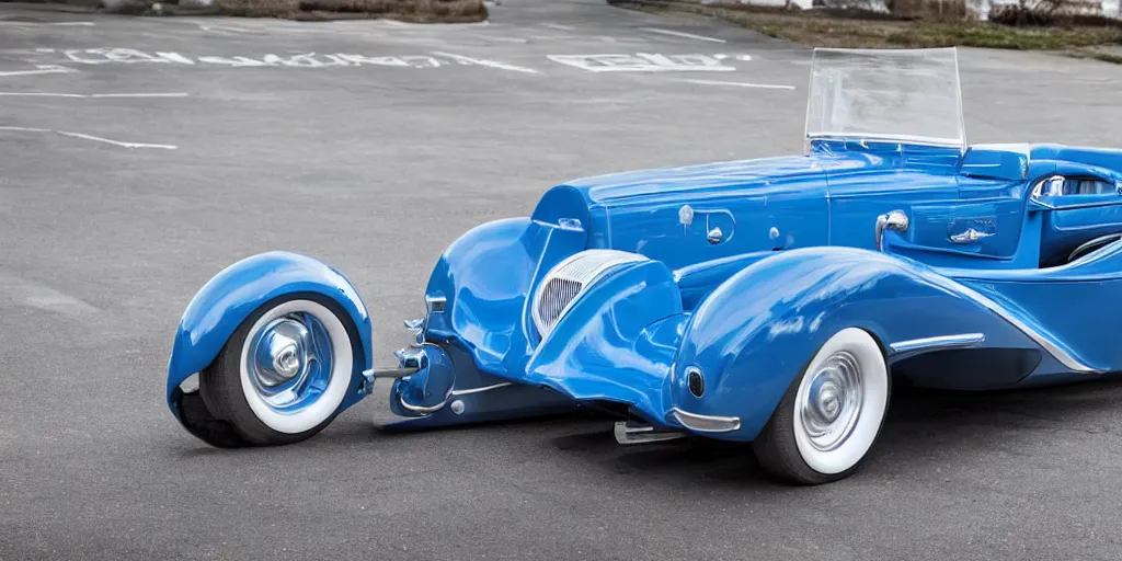 Prompt: a detailed image of an american blue car built in the year 2 0 2 2