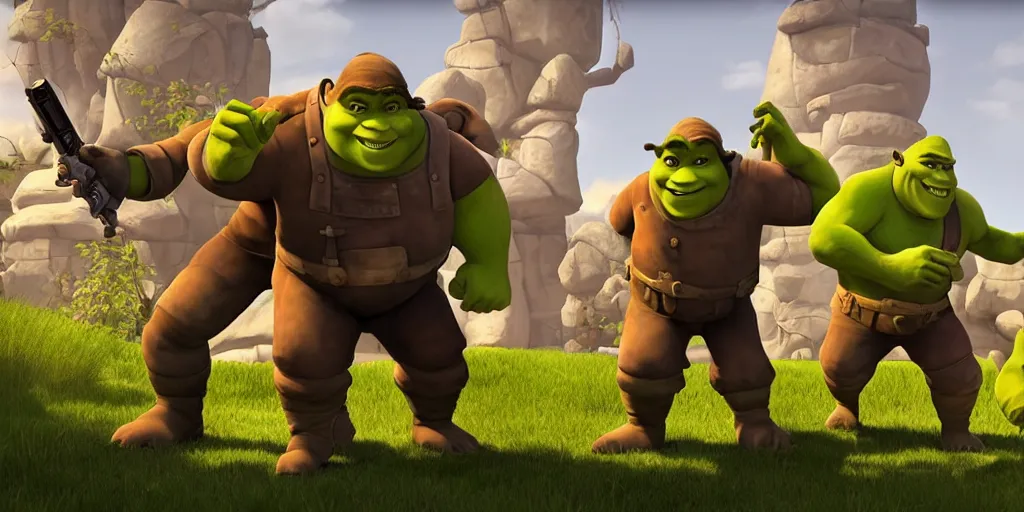 Image similar to shrek in team fortress 2, realistic 4 k octane beautifully detailed render, 4 k post - processing, highly detailed, intricate complexity, epic composition, magical atmosphere, cinematic lighting, masterpiece, ultra hd