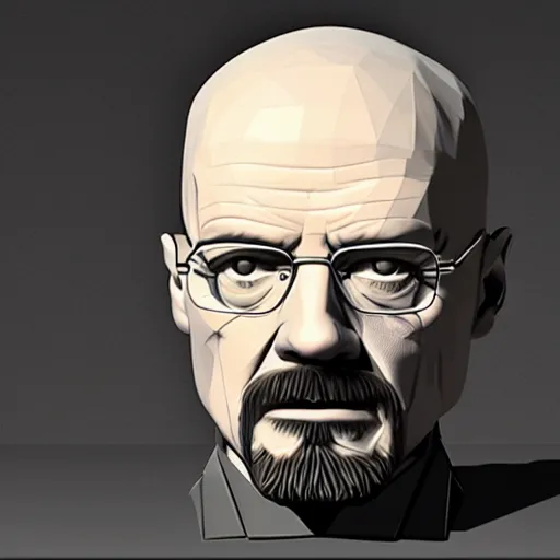 Image similar to Walter White low poly render