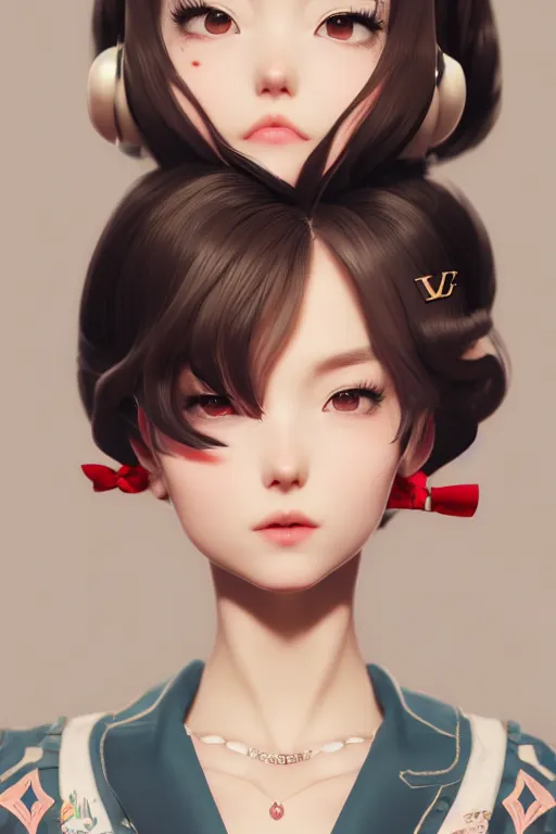 Image similar to a pin up and beautiful fashion charming dreamlke japan girl with lv jewelry, character art, art by wlop and and ilya kuvshinov, hyperdetailed, 8 k realistic, symmetrical, frostbite 3 engine, cryengine, dof, trending on artstation, digital art