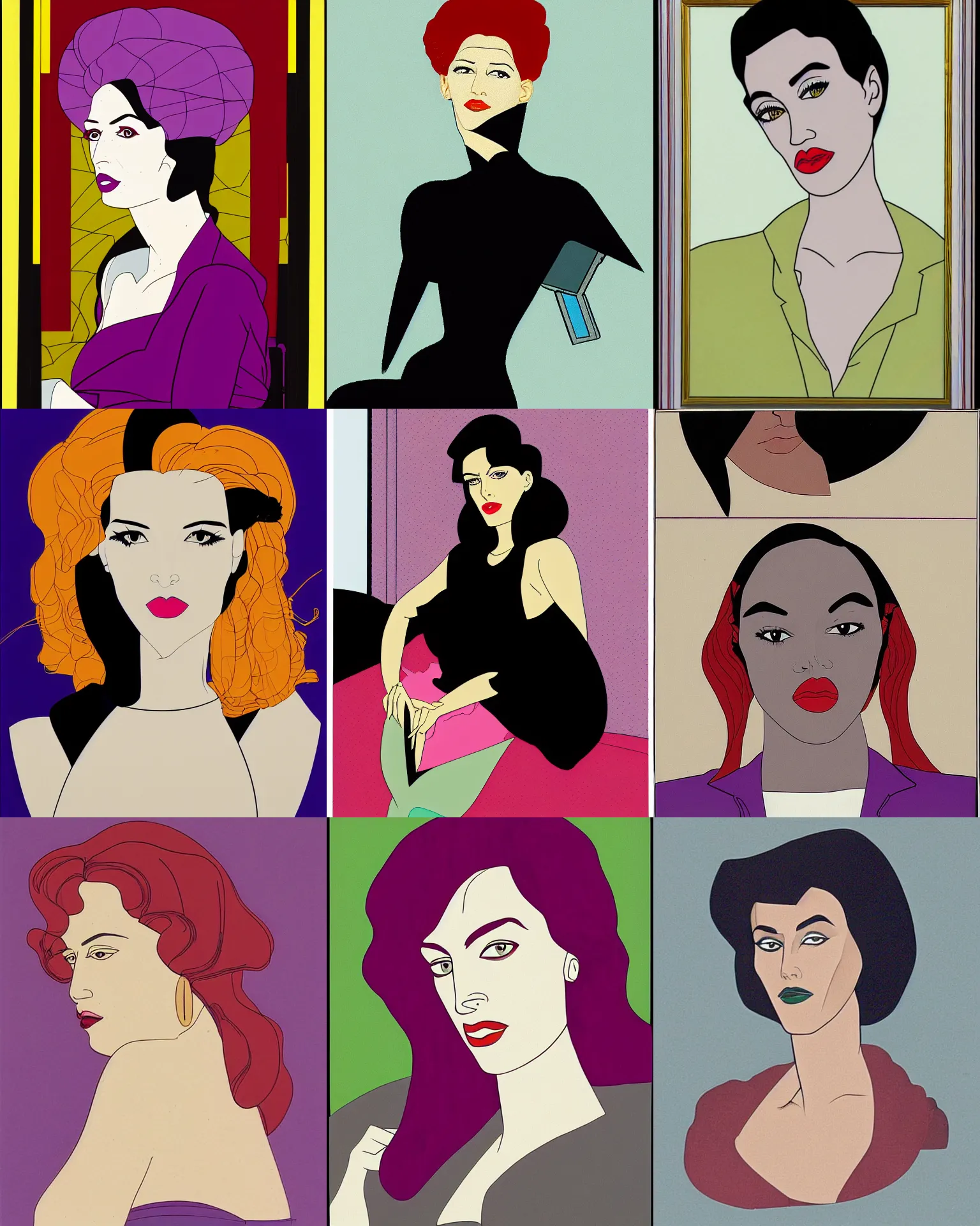 Prompt: portrait of oja kador 2 5 year old, by patrick nagel