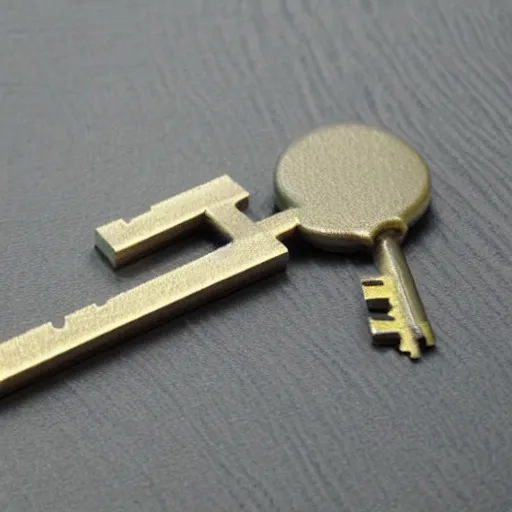 Image similar to a 3d printed key, perfect replica, fresh from the printer