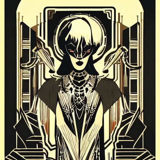 Prompt: art deco gothica by mcbess, greg rutkowski