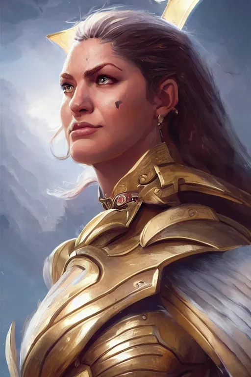 Image similar to amazon valkyrie athena, d & d, fantasy, portrait, highly detailed, headshot, digital painting, trending on artstation, concept art, sharp focus, illustration, art by artgerm and greg rutkowski and magali villeneuve