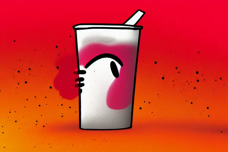 Image similar to an anthropomorphic spilled drink crying, digital art