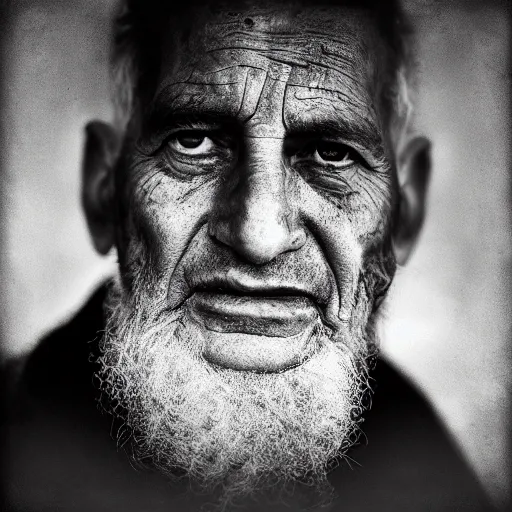 Prompt: benjamin ( bibi ) nethanyahu closeup by lee jeffries