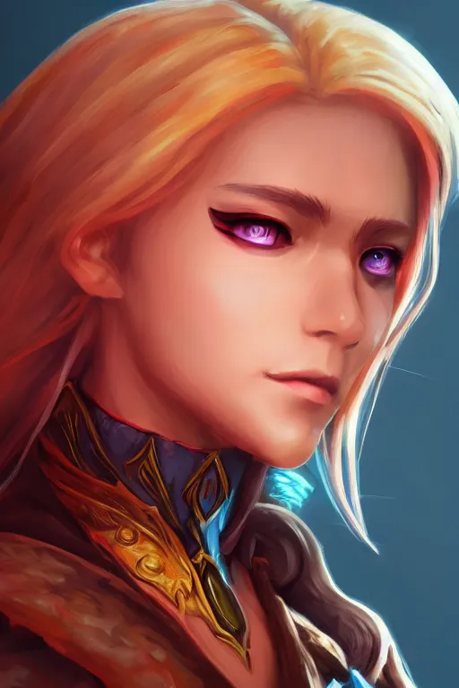 Image similar to Protrait of Lina from Dota 2, high fantasy, detailed face, artstationhd, trending on artstation