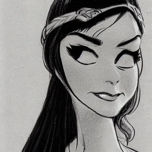 Image similar to milt kahl sketch of victoria justice as princess padme in star wars episode 3