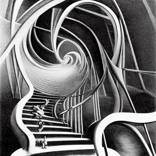 Image similar to infinite staircase by dali