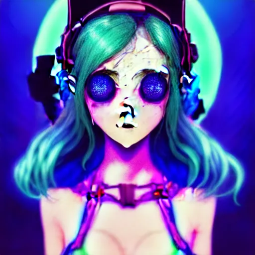 Image similar to art championship winner trending on artstation portrait of a goddess elven mecha warrior princess, head and shoulders, blue hair, matte print, pastel neon, cinematic highlights, lighting, digital art, cute freckles, digital painting, fan art, elegant, pixiv, by Ilya Kuvshinov, daily deviation, IAMAG, illustration collection aaaa updated watched premiere edition commission ✨✨✨ whilst watching fabulous artwork \ exactly your latest completed artwork discusses upon featured announces recommend achievement