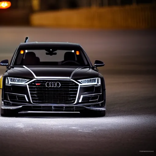 Image similar to black 2020 audi a8 racing at night in bucharest