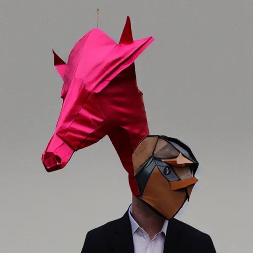 Image similar to man wearing horse head mask