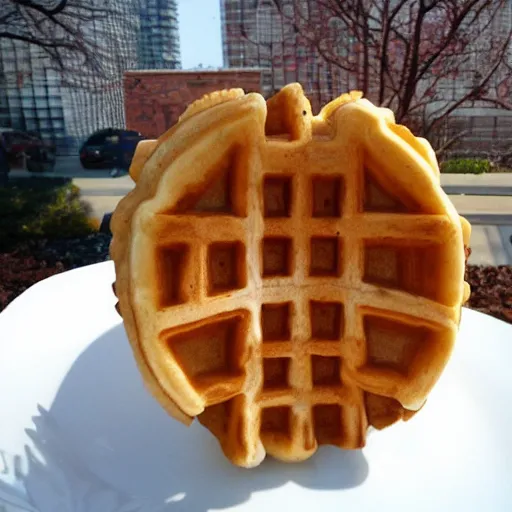 Image similar to eggo waffle sculpture