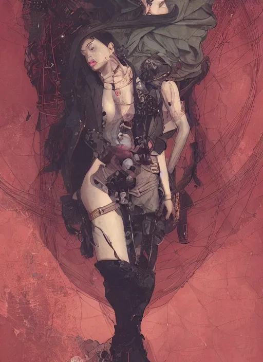 Prompt: strong women, eun emerging from renaissance italy into a cyberpunk mutiversal realm by conrad roset, nicola samuri, dino valls, m. w. kaluta, jakub rebelka, rule of thirds, seductive look, beautiful