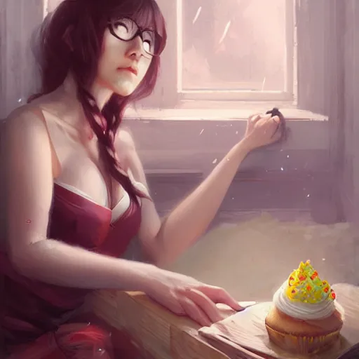 Prompt: awoke to the violent crunch of wood, radiator, sweet smells of antifreeze and cupcakes, by wlop, artgerm, greg rutkowski