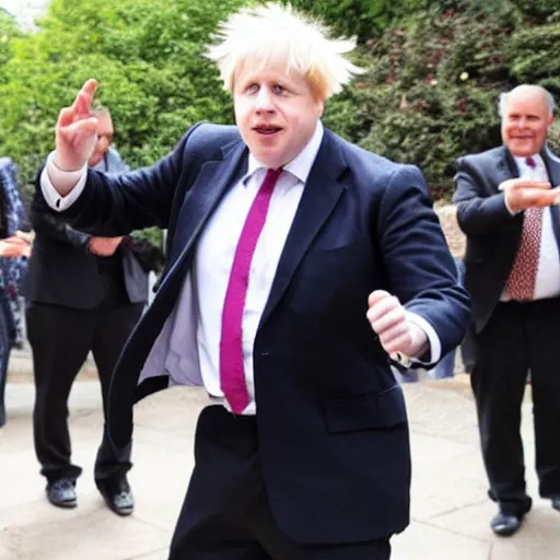 Prompt: boris Johnson dancing with mariachi