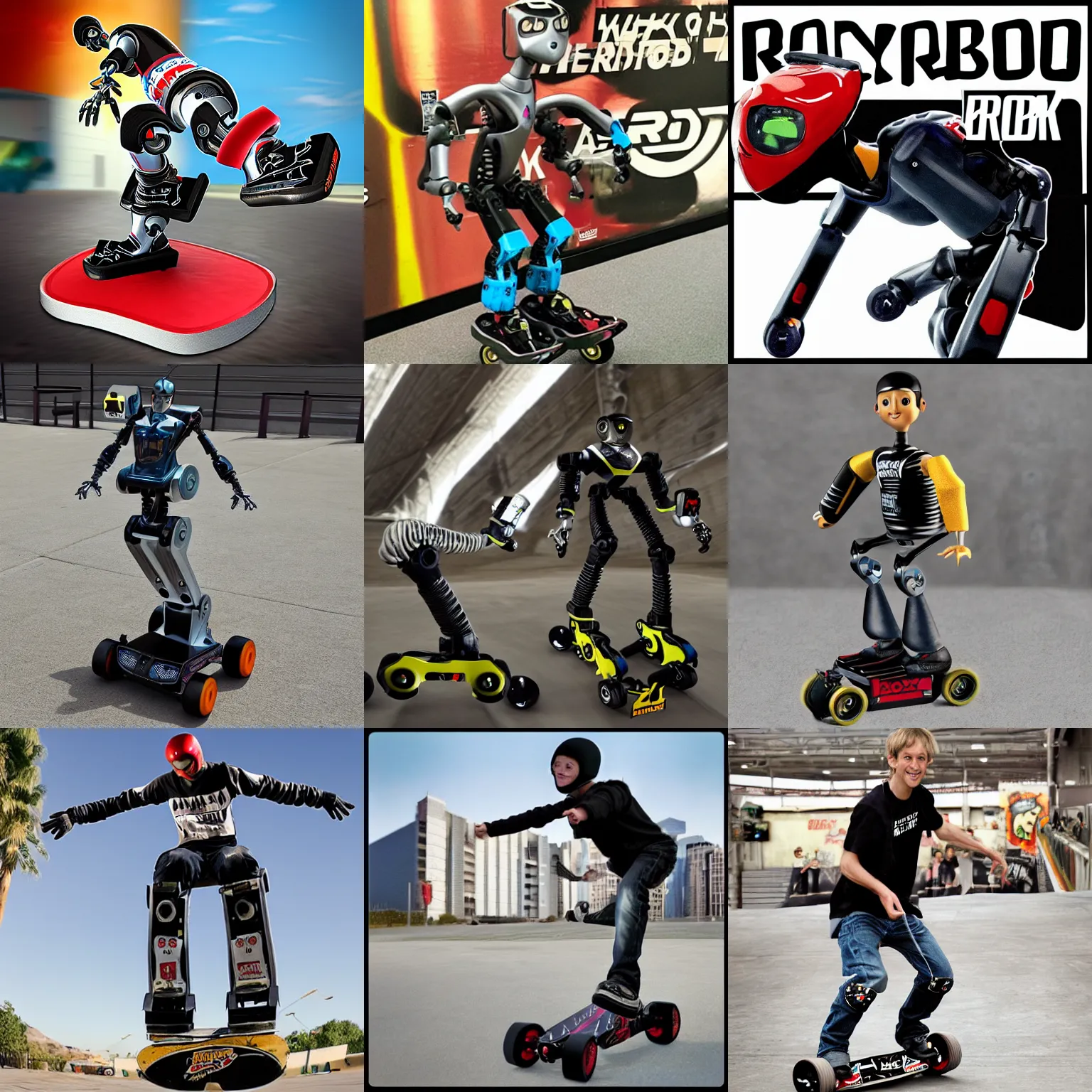 Prompt: tony hawk pro robot