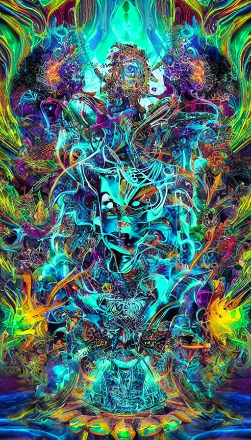 Image similar to psytrance artwork, by khara inc