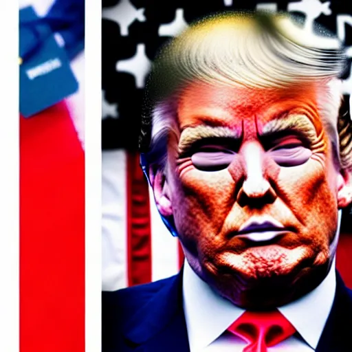 Image similar to donald trump wearing the marvel black panther costume with no mask and his face is showing, sharp
