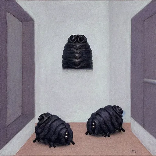 Image similar to tardigrade in style of vilhelm hammershoi