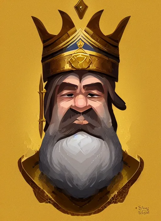 Image similar to dwarf fighter king, gold, exquisite details, white background, by studio muti