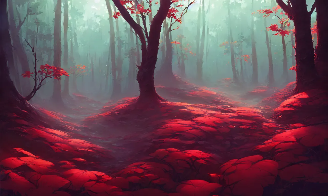 Image similar to Dark forest Strawberry bushes, behance hd by Jesper Ejsing, by RHADS, Makoto Shinkai and Lois van baarle, ilya kuvshinov, rossdraws global illumination