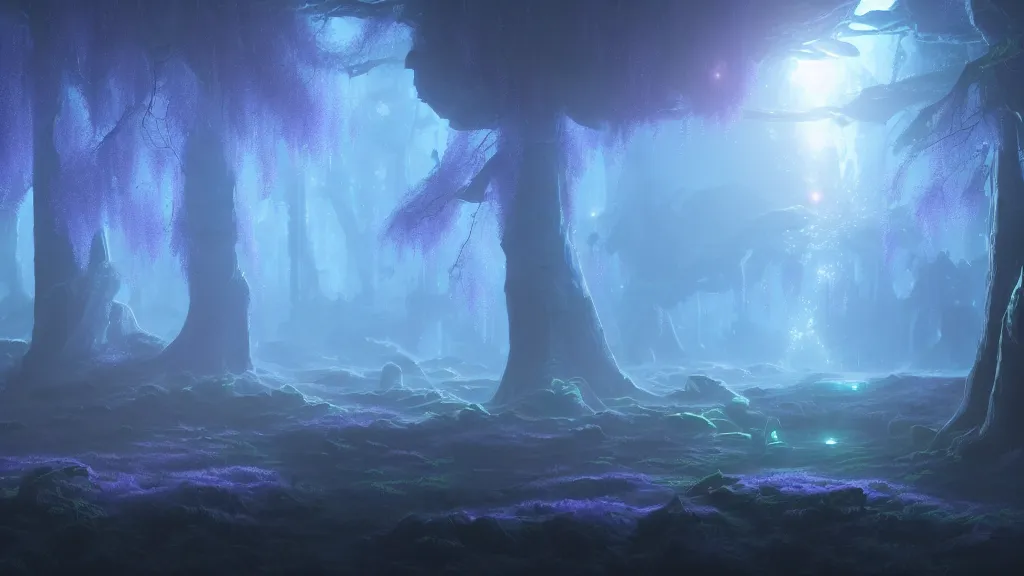 dark anime forest background