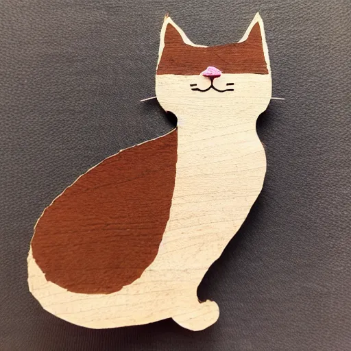 Image similar to cat made of bark