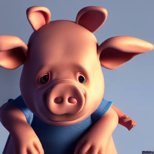 Prompt: Photorealistic mutant piglet from winnie the pooh, octane render