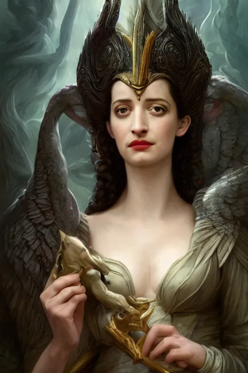 Image similar to A fantasy book style portrait painting of a hybrid, Eva Green, Anya_Taylor-Joy, Cory Chase, as a Mystical Valkyrie, Anubis-Reptilian, Atlantean Warrior, François Boucher, Oil Painting, unreal 5, DAZ, hyperrealistic, octane render, Regal, Refined, Detailed Digital Art, RPG portrait, William-Adolphe Bouguereau, Michael Cheval, Walt Disney (1937), Steampunk, Volumetric Golden dappled dynamic lighting, Highly Detailed, Cinematic Lighting, Unreal Engine, 8k, HD