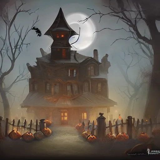 Image similar to Halloween in another dimension, artstation, concept art, digital art